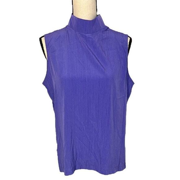 Vtg SG Sport Collection Womens Top Sz M Purple Sleeveless Keyhole Back Blouse - Picture 2 of 6